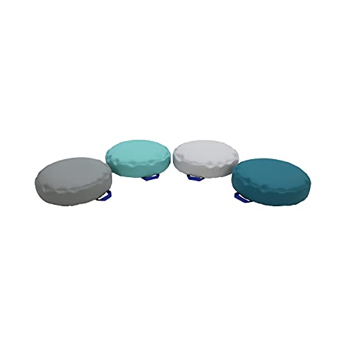 FDP SoftScape 15 inch Round Bean Floor Cushions with Handles Flexible Seating for Home, Daycare, Preschool, Classroom, Yoga and Meditation, 4 inch Height (4-Piece) - Contemporary - color: Multicolor