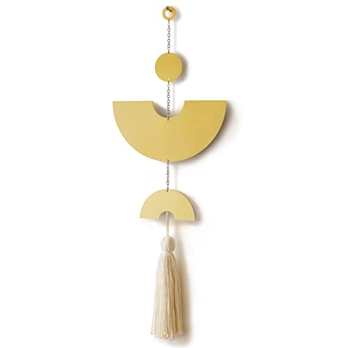 IOWER Gold Boho Wall Hanging Tassel Wrought Iron Modern Room Decor 31" - color: Gold1
