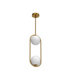 SeeU Modern Pendant Lighting Mid Century Globe Pendant Light Fixture Gold Pendant Chandelier Hanging Lighting Fixture with White Globe Glass Lampshade for Kitchen Island Dining Room Bedroom - color: Gold