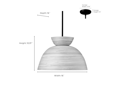 ML Lighting | Jaycen Collection | 48001-MB | 1 Light Pendant in Matte Black Finish with Nature Bamboo Nature Shade | Perfect for Kitchens, Dining Rooms, Living Rooms, Entryways, Hallways - color: Matte Black