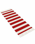 Simple Red Stripes Kitchen Runner Rug 2'x4', Washable Woven Cotton Area Rug Bathroom Hallway Rug, Geometric Vertical Linens Modern Minimalism Entryway Bedroom Rug Non Slip Throw Rug Carpet - color: Red, size: 2 x 4 ft
