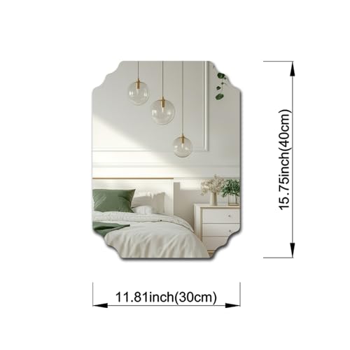 Rectangular Acrylic Mirror Anti-Scratch Unbreakable Shatterproof HD Tempered Wall Decorative Mirrors for Restaurant Bedroom Kitchen Office Gym(Rectangular 2,11.81 "x 15.75") - color: Rectangular 2
