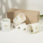 AvaConcept Healing Crystal Candle Gift Set – Set of 3 Celestite, Rose Quartz & Moonstone Hand-Poured Soy Wax Sea Salt Driftwood, Blackcurrant Rose & Amber Noir Aromatherapy Scents Premium Gift Box - size: 3.5oz, style: Sea Salt Driftwood, Blackcurrant Ros
