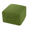 MeMoreCool Square Stuffed Pouf Ottoman Foot Rest, Floor Pouf Foot Stool with Foam Chunk Filling, Soft Stuffed Ottoman Footrest for Living Room, Green - color: Striped Green