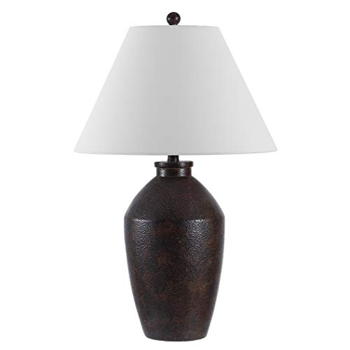 SAFAVIEH Lighting Collection Rani Modern Rustic Farmhouse Brown 30-inch Bedroom Living Room Home Office Desk Nightstand Table Lamp (LED Bulb Included)