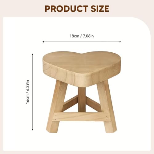 Wooden Plant Stand Potted Rack Rustic Small Decorative Display Stand Plant Stool for Balcony Table Bedroom Garden Home Decor , Heart - color: Heart