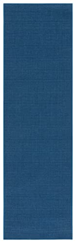 Martha Stewart x SAFAVIEH Area Rug Collection - 2'3" x 8' Runner, Blue, Sisal & Jute, Farmhouse Style, Ideal for Living Room, Bedroom, Foyer, Hallway (MSR9501M) - color: Blue, size: 2'3" x 8' (Runner)