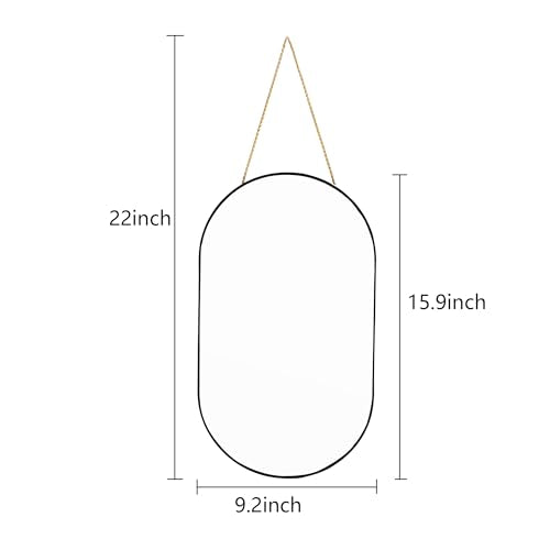 YCHMIR Oval Wall Mirror, Gold, Oval Shape, for Bathrooms and More (Black, 16x9.2 inch) - color: Black