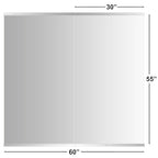 Ruomeng Home Gym Mirror, 55''x30''x2PCS Full Length, Large Frameless Body Mirror Tempered Glass for Gym, Workout, Yoga, Garage, Dance Studio - size: 55"x30"-2pcs
