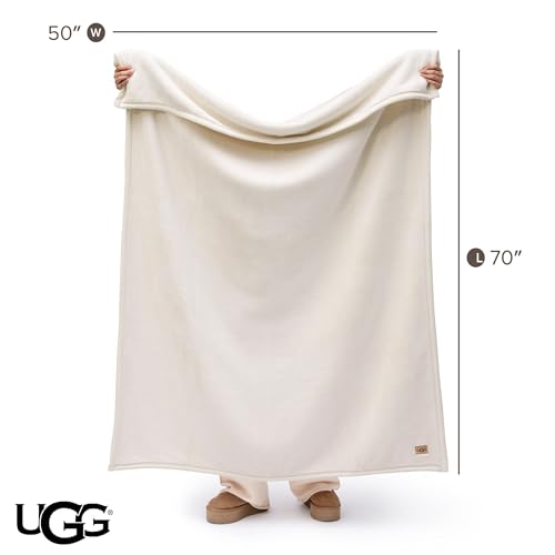 UGG Coco Plush Fleece Throw Blanket – Soft & Cozy Blanket for Couch, Bed & Sofa, Perfect for Home Decor, House Warming Gifts or Luxurious Birthday Gifts for Women, 50" x 70", Off-White Snow - color: Off-white