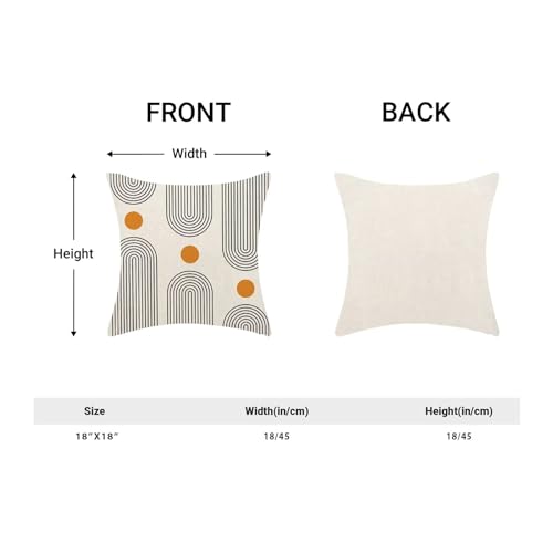 Boho Mid Century Pillow Covers 18x18 Set of 2, Abstract Simple Sun Arch Decorative Throw Pillowcase Boho Modern Outdoor Farmhouse Cushion Cover for Sofa Couch Bed Living Room Decor - color: Boho1, size: 18" x 18" (Pack of 2)