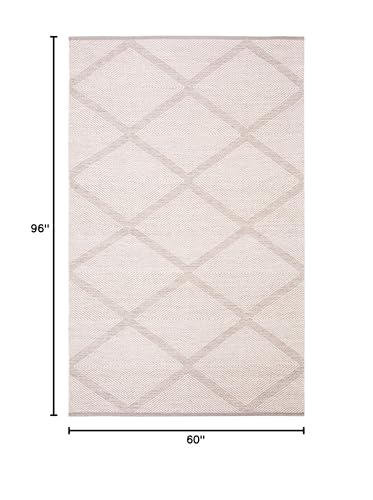 SAFAVIEH Montauk Collection Area Rug - 5' x 8', Grey, Handmade Cotton, Ideal for High Traffic Areas in Living Room, Bedroom (MTK821A) - color: Grey, size: 5' x 8' (Rectangular)