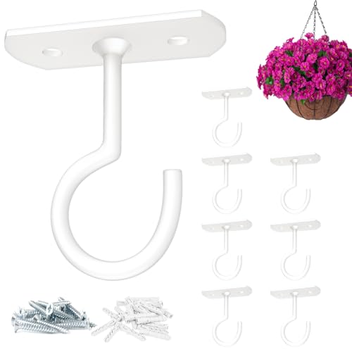 Ceiling Hooks for Hanging Plants 8P 2.5inches White - color: White, size: 2.5In 8Pack