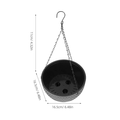 2Pcs Hanging Planter Plastic Honeycomb Rattan Weave Plant Basket for Use Deep Color