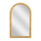 Pemberly Row Jumbo Arched Wall Mirror, Handwoven Natural Rattan Frame, Contemporary Design, 48" W x 79" H, Coastal Style Floor Mirror for Entryways, Bedrooms, or Living Spaces