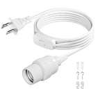DiCUNO Hanging Lantern Extension Cord Cable, E26 Pendant Light Socket On Off Inline Cord Switch Control Lamp, Switch Close to Polarized Plug, 6.6 Feet (2M), White, 1-Pack - style: 6.6ft - White