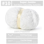 10 Pack Jumbo Chenille Yarn for Crocheting, #10 Super Bulky Baby Soft Yarn for Hand Knitting, 220 yds /70.5 oz Fluffy Chunky Knit Throw Blanket Yarn (Snow White) - color: Snow White