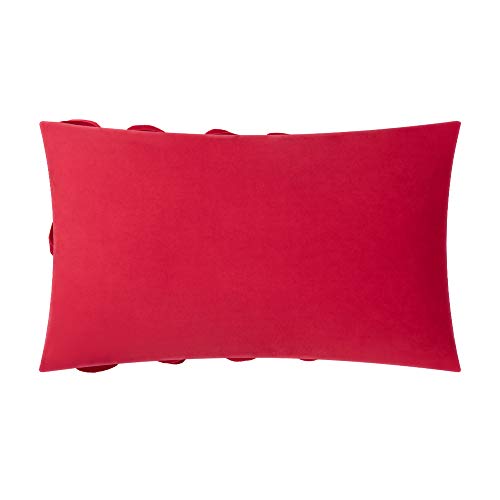 KINGROSE Handmade 3D Flower Throw Pillow Cover Decorative Cushion Cover Soft Pillow Case Sham for Sofa Couch Bed Living Room Home 12 X 20 Inches Velvet Christmas Red - color: Red - Velvet