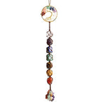7 Chakras Stones Healing Crystals Tree of Life Wall Hanger Tumbled Gemstones Meditation Hanging Ornament Christmas Tree Memorial Hanging Pendant - color: A-style 2