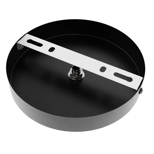 Arturesthome Industrial 5.9" Black Ceiling Canopy Kit,Single Hole Extra Depth and Width Ceiling Plate for Pendant Light or Chandelier - color: Black, size: 5.9 Inch