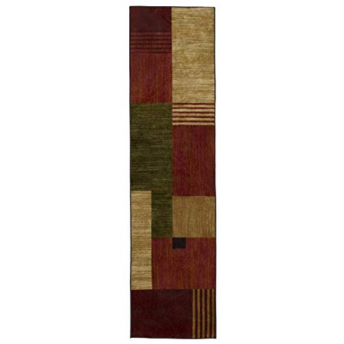 Mohawk Home Alliance Modern Geometric 2' x 8' Area Rug - Red - Perfect for Living Room, Dining Room, Office - size: 2' x 8' (Rectangular)