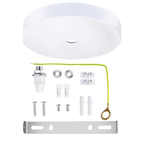 Arturesthome 5.9" White Ceiling Plate Light Kit Rewind Single Hole with Hardware,Ceiling Canopy for Pendant Lighting or Chandelier,Easier to Install Than Standard Canopies - color: White, size: 5.9 Inch