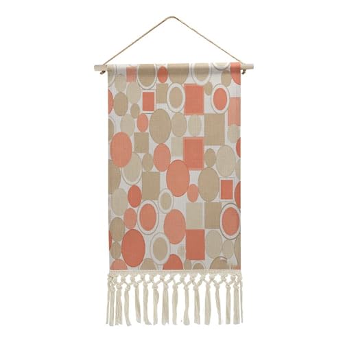 FekiLoot Beige Coral Multicolor Wall Painting Fashion Wall Art Popular Wall Hanging Exquisite Wall Decor Natural Tapestry Home Decoration Fringe Wall Decor For Living Room Bedroom Macrame Wall Art