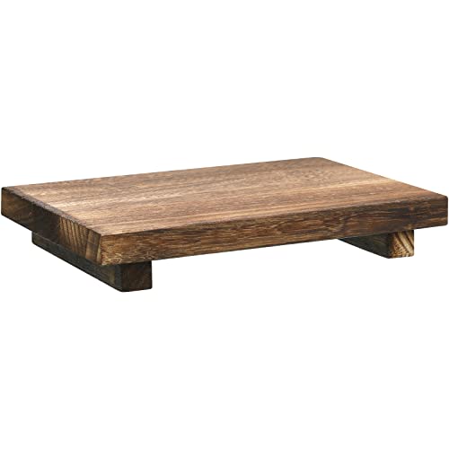 Nuogo Wood Riser Tray Soap, Stand Soap Tray for Kitchen Sink, Wood Pedestal for Kitchen Counter Sink Stand Decorative Rustic Bathroom Dishes Plant Bottles Candles Display(9 x 6 Inch,Brown) - color: Brown, size: 9 x 6 Inch