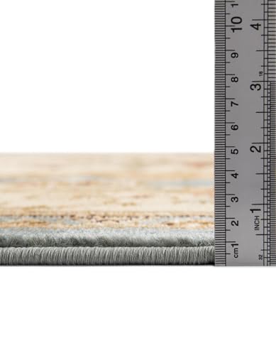 Unique Loom Versailles Collection Area Rug - Henry (2' 7" x 10' Runner Light Blue/Cream) - color: Light Blue/Cream, size: 2'7" x 10' (Runner)