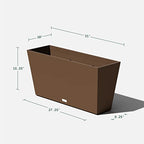 Veradek Midori Long Trough Planter (Espresso, 31 inch - 2 Pack with 2 Saucer Trays) - color: Espresso, size: 31 inch - 2 pack with saucers