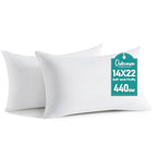 Oubonun 14 x 22 Throw Pillow Inserts - Soft, Plush & Decorative Down Alternative Pillows for Couch Sofa Bed, Machine Washable - White, Pack of 2 - size: 14x22 Inch (Pack of 2)