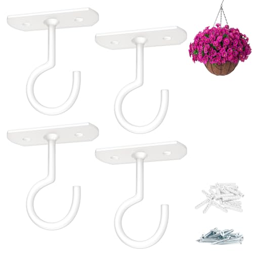 2.5in Ceiling Hooks for Hanging Plants 4Pack,White - color: White, size: 2.5In 4Pack