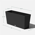 Veradek Midori Long Trough Planter (Black, 39 inch - 2 Pack with 2 Saucer Trays) - color: Black, size: 39 inch - 2 pack with saucers