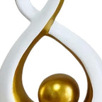 Baoblaze 2 Pieces Abstract Art Sculpture,Home Decor Luxury Elegant Unique Modern Decorative for Dining Room Office Housewarming Gift, Gold