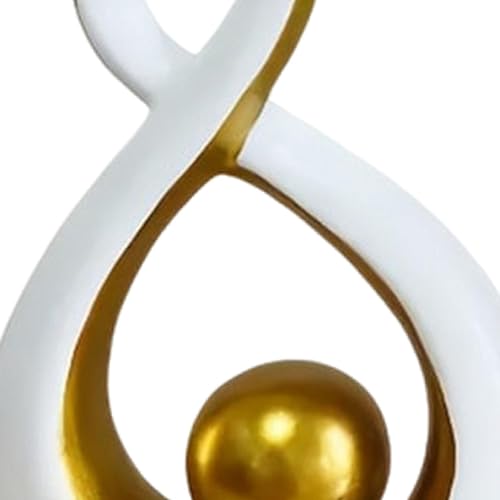 Baoblaze 2 Pieces Abstract Art Sculpture,Home Decor Luxury Elegant Unique Modern Decorative for Dining Room Office Housewarming Gift, Gold
