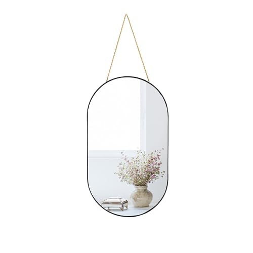 YCHMIR Oval Wall Mirror, Gold, Oval Shape, for Bathrooms and More (Black, 16x9.2 inch) - color: Black