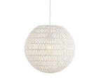 JONATHAN Y 15.7" White Modern Bohemian Woven LED Pendant Light, Adjustable Hanging Ceiling Lamp for Kitchen Island Dining Room, Paper Wicker Shade, Bulb Included JYL6503A - color: White