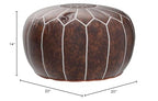 nuLOOM Classic Moroccan Faux Leather Filled Ottoman Pouf - color: Brown