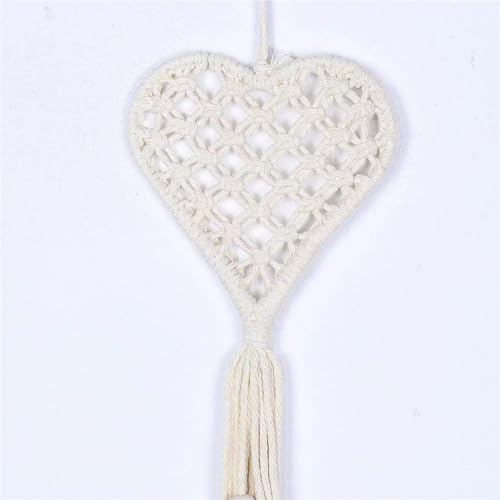 Elegant Macrames Woven Wall Hangings Tapestrys Tassels Cotton Rope Heart Shaped Dreamcatchers Wedding Decorations Wall Hangings Tapestrys