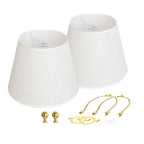 Lamp Shades Set of 2, Floor Lamps with Lamp Harps Lamp Shade Holder, Fabric Drum Shade with PVC Lining, Spider Fitter for Table Lamps,Floor Lamps, 5.5x8.7x6.6 Inch - color: White with Holder