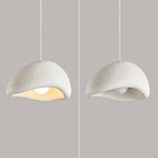 Scandinavian Pendant Lights Kitchen Island White Concrete Cement Look Pendant Light Dome Hanging Lamp Wabi Sabi Chandelier - Medium - color: White, size: Medium 15.7”