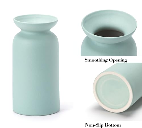Modern Ceramic Vase for Home Decor Farmhouse Vases Set of 3 Terracotta Decorative Pottery Boho Grass Living Room Kitchen Bedroom - color: 12 Brown/Yellow/Green