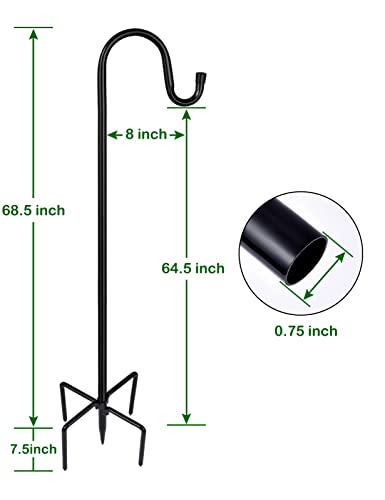 Ottsuls Shepherd-Hooks Adjustable for Bird-Feeder Lantern Plant-Hook Garden-Stake - Plant Stand Hanger for Outdoor Flower Basket, Bird Feeder Hanger Weddings Decor - size: 76 INCH, style: A-2 Pack