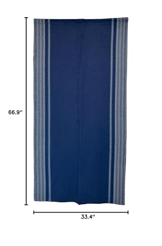Doorway Curtain (W33.5'xH66.9') Takumi Tapestry Japanese noren Room Divider (Dark Navy) - color: Dark Navy