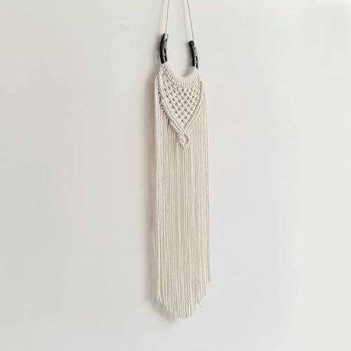 Moosira Equestrian Macrame Wall Hanging, Horseshoes Macrame Wall Hanging, Macrame Horseshoes, Equestrian Wall Art, Boho Western Decor, Boho Wall Decor Tapestry, Unique Horse Lover Gift for Cowgirl Room, Nursery, Farmhouse (Horseshoes-V) - color: Horseshoe