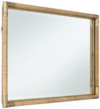 Uttermost Kampar Antiqued Gold and Rattan 23" x 36" Vanity Mirror