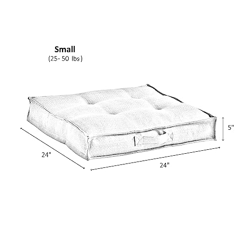 South Pine Porch Mila Square Tufted Pillow Style Dog Bed, Cream, Small (24" x 24") - color: Cream, size: Small (24" x 24")