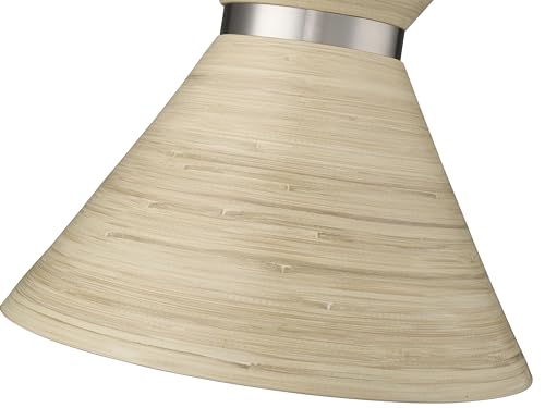 ML Lighting | Jaycen Collection | 47001-BN | 1 Light Pendant in Brushed Nickel Finish with Nature Bamboo Nature Shade | Perfect for Kitchens, Dining Rooms, Living Rooms, Entryways, Hallways - color: Brushed Nickel