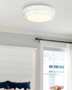 Rattan Light Fixtures Ceiling Mount, HWH 15W LED Flush Mount Ceiling Light 13'' Boho Twine Light Fixtures Coastal Lighting Fixtures, White Finish, 5HYS78F-LED WH - color: White, size: 13 Inch