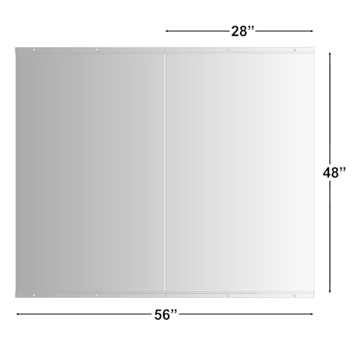 Ruomeng Home Gym Mirror, 48''x28''x2PCS Full Length, Large Frameless Body Mirror Tempered Glass for Gym, Workout, Yoga, Garage, Dance Studio - size: 48"x28"-2pcs